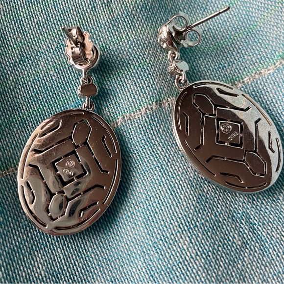 Vintage Pair Dramatic Highly Art Deco CZ Rhinestone Signed Nadri Earrings - Picture 3 of 6